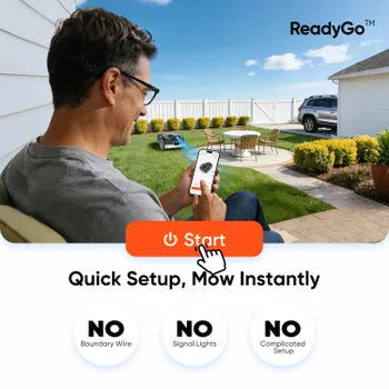 Robot Tondeuse sans Fil, 300 m², avec Garage Gratuit, Vision AI, Évitement des Obstacles, Pentes 27 %, Contrôle via App, Sunseeker V1