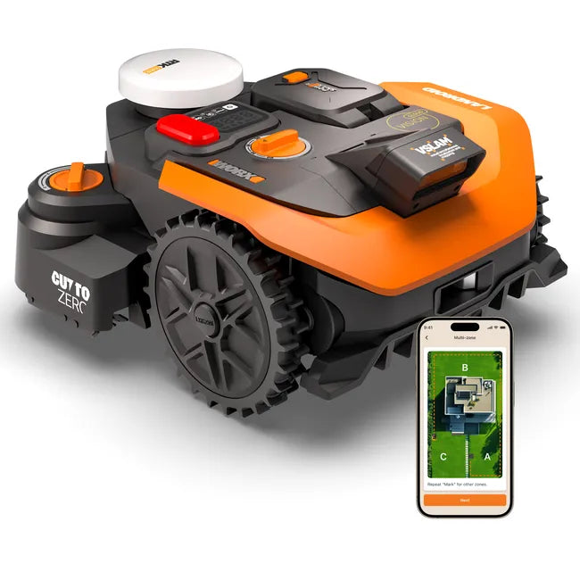 Robot tondeuse connecté sans fil WORX VISION CLOUD 2WD - Jusqu'à 800m² - WR308E