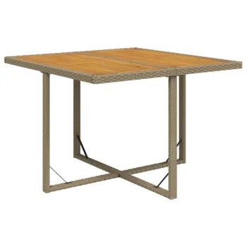 Ensemble à manger de jardin et coussins 5 pcs Poly rotin Beige