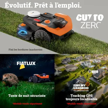 Robot tondeuse connecté sans fil WORX VISION CLOUD 2WD - Jusqu'à 1200m² - WR312E