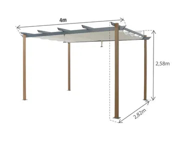 Pergola autoportante NATERIAL Omega 4x3m en aluminium effet bois - 8.31 m²