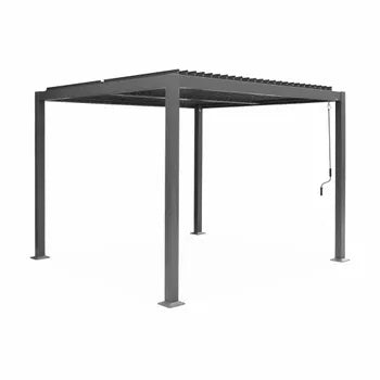 Pergola bioclimatique anthracite. aluminium et acier. 3x3m. lames orientables PALACE 3X3M