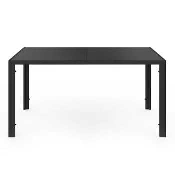 Salon de jardin MADRID table 150 CM et 6 chaises empilables noir