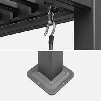 Pergola bioclimatique anthracite. aluminium et acier. 3x3m. lames orientables PALACE 3X3M