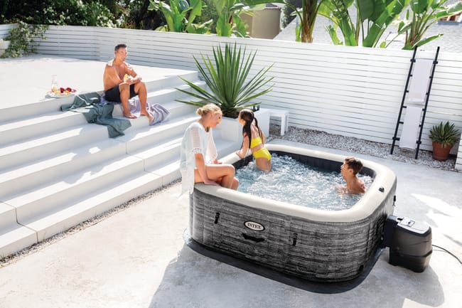 Pure Spa gonflable INTEX Ardoise, carré, 6 places