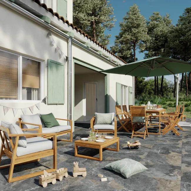 Salon bas en acacia Solaris NATERIAL, 4 personnes