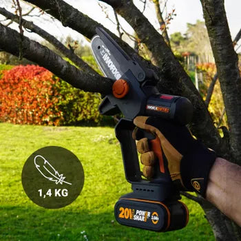 Tronçonneuse élagueuse sur batterie WORX Wg325e 20 V, guide de 12 cm