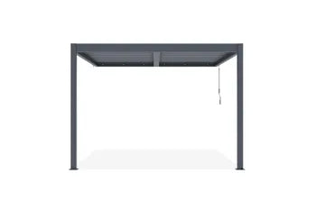 Pergola bioclimatique adossée Anthracite en Aluminium 9 m²