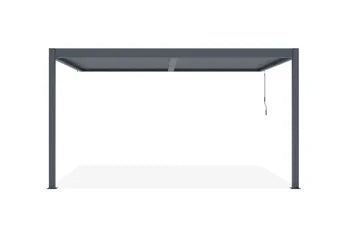 Pergola bioclimatique adossée Anthracite en Aluminium 12 m²