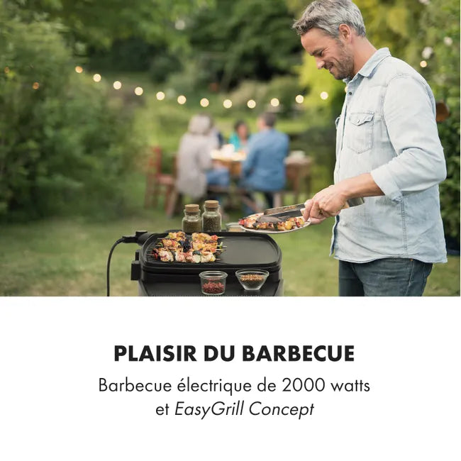 Barbecue électrique KLARSTEIN en Acier inoxydable 2000 W Noir