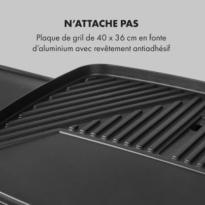 Barbecue électrique KLARSTEIN en Acier inoxydable 2000 W Noir