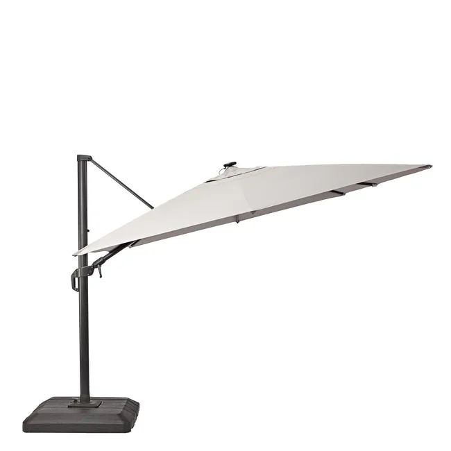 Parasol déporté NATERIAL Sonora II taupe rectangulaire, L.391 x l.282 cm