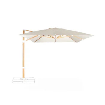 Parasol déporté rectangulaire 3x4m - Wimereux - Ecru - Parasol excentré inclinable dans 5 positions. rotatif à 360