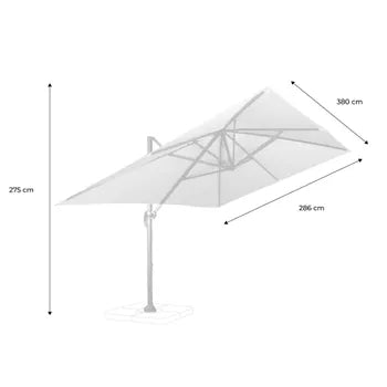 Parasol déporté rectangulaire 3x4m - Wimereux - Ecru - Parasol excentré inclinable dans 5 positions. rotatif à 360