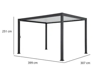 Pergola bioclimatique autoportante Prima aluminium gris anthracite, 12m²