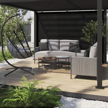 Pergola bioclimatique autoportante NATERIAL Clima alu gris anthracite, 17.17 m²