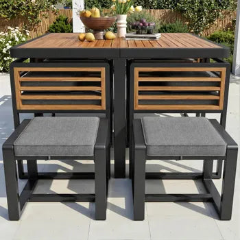 Set jardin – salon 12 chaises + table, terrasse/balcon, table massif, 12 personnes, mobilier jardin et repas.