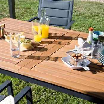 Salon de jardin aluminium gris anthracite Oris butterfly NATERIAL 6 personnes