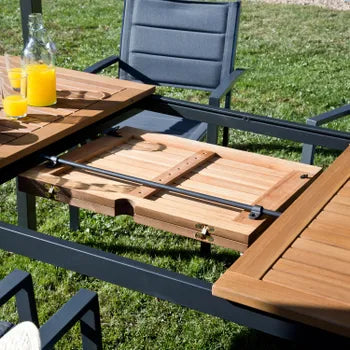 Salon de jardin aluminium gris anthracite Oris butterfly NATERIAL 6 personnes